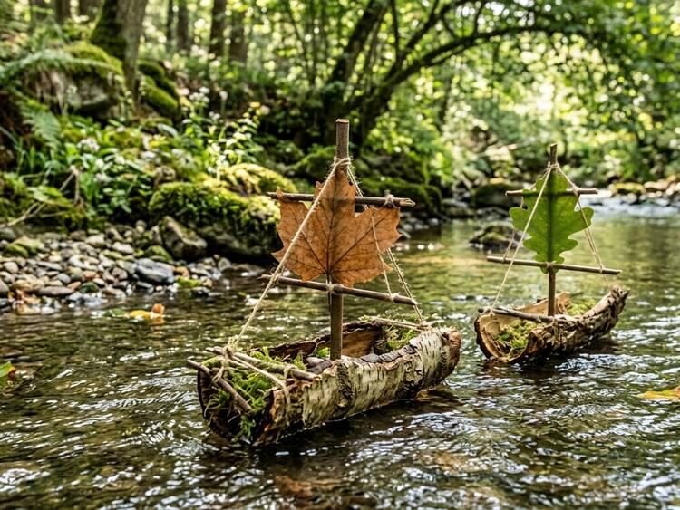 Wasserspiele Kinder Schiffsrennen