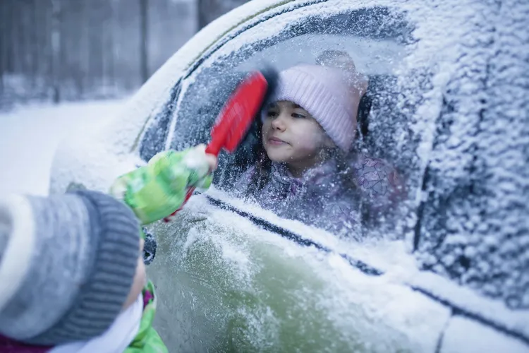 Autofahren Winter Kinder